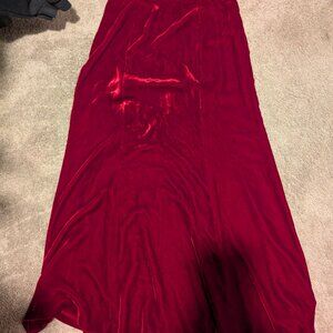 Talbot's Red Velvet Goth Victorian Grunge Maxi Skirt
